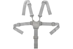 Ceinture de Sécurité à 5 Points Ceinture de Sécurité en Nylon Harnais de Sécurité pour Bébé Harnais Réglable pour Siège Bébé Ceinture de Sécurité pour Chaise Haute Bébé (Gris)