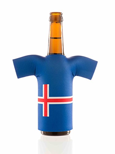 Flaschentrikot Island – Flaschenkühler, Bierkühler, Getränkekühler aus Neopren – Fanartikel und Partyspaß zum Grillen, Public Viewing und Feiern