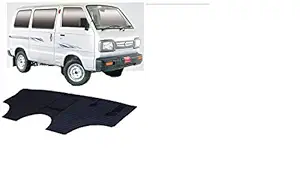 PRMATE Rubber Maruti Omni Van Front Foot Mat (Black)