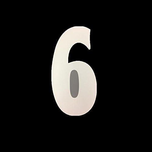 NUMBER 6 WHITE FOOTBALL SHIRT NUMBER IRON ON / heat transfer adhesive WHITE 23cm