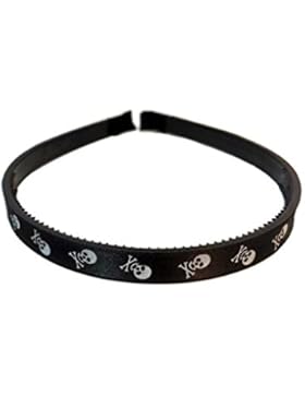 Rockabilly Haarreif Haarband Haarschmuck Stirnband mit Punkten Skull Totenkopf Leopard 1 cm Einheitsgröße 100%...