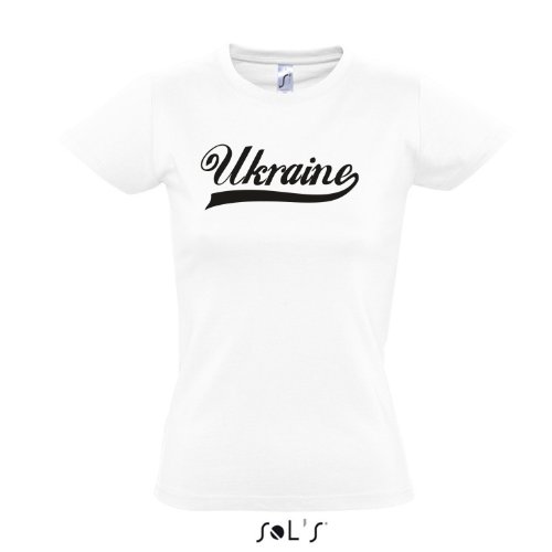 Damen T-Shirt – Ukraine Oldschool Ukraine LÄNDERSHIRT EM / WM FAN Trikot S-XXL , White – schwarz , L