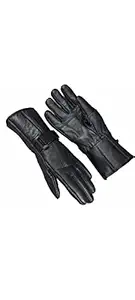 Drocca 1 Pair Leather Snow Proof Winter Gloves for Men Boy Women Girls Ladies Unisex Protective Warm Hand Riding, Cycling, Bike Motorcycle Gloves -Black