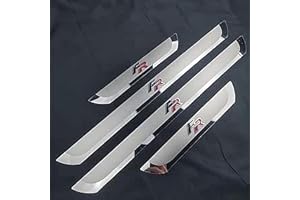 VIPOED 4 Pcs Car Kick Plates For Seat Leon Arona Ateca Ibiza FR, Stainless Steel Car Door Sill Protector Scuff Guard Exterior Protectors Sills