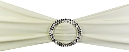 10pcs Spandex Chair Sash Band With Buckle, Elastic Sash Band For Wedding Receptions, Events, Party Decoration (Ivory)