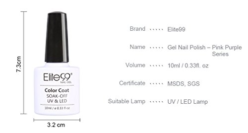 Elite99 UV Nagellack Nail Gel Polish Farbgel Nagelgel Lila deep Purple 6 Stücke 10ML - 2