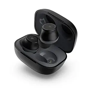 Wings Slay TWS Bluetooth 5.0 True Wireless TWS in Ear Earbuds Earphones Headphones with Mic, Dual Mics, 14 Hour Playtime, Google Assistant, Super Compact Charging Case (Black)