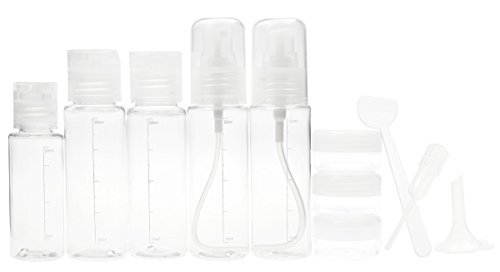 FiveSeasonStuff 11 Piezas Vacaciones Viajes Aéreos 30ml-50ml Botella Kit, cumple con las restricciones de viaje Aeropuerto Internacional