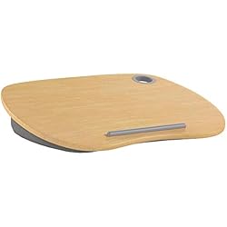 HUANUO Support pour Ordinateur Portable avec Coussin et Plate-Forme en Bambou sur Le Lit et Le Canapé, Bureau de Genou avec Trou de câble et Bande Antidérapante, pour PC, Tablette jusqu'à 14"