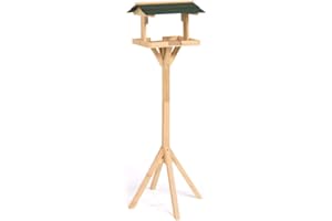 IDMarket - Mangeoire à Oiseaux sur Pied en Bois nichoir extérieur 116 CM