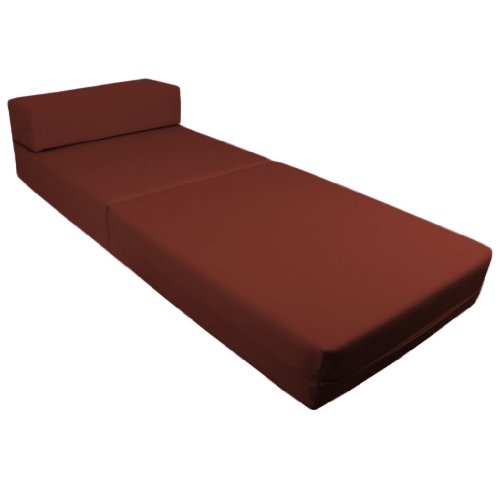 Comfortable Supreme Quality 100% Cotton Single Fold Out Z Bed Chair Futon in Wine. Soft, Comfortable & Lightweight with a Removeable Cover. Available in 12 Colours.