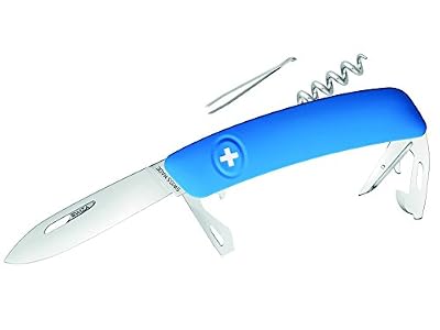 Swiza D03Â Couteau Suisse, Verrouillage de la Lame, poignée Anti-dérapante Bols Rouge Noir Blanc Bleu Bleu