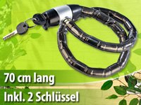 PEARL Stahl-Fahrradschloss mit spezialgehärtete 15mm Stahlhülsen, 80cm - 3