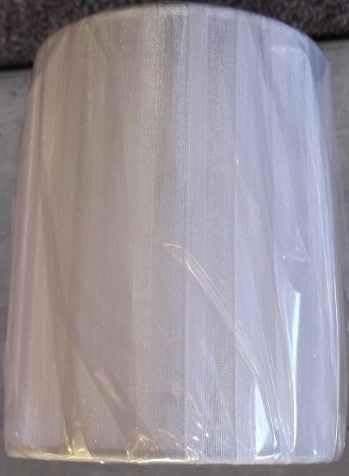 White Chiffon Ribboned Drum Clip On Candle Shade