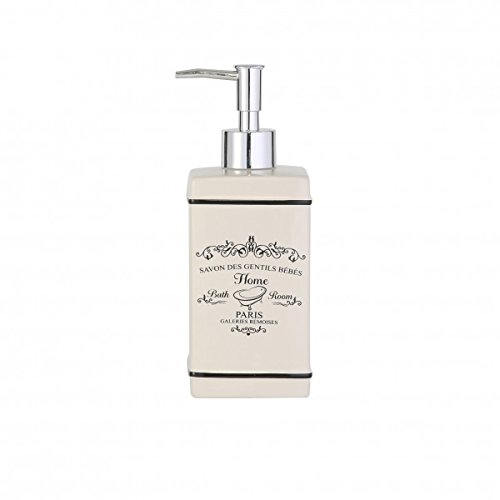 Bad Accessoire Set 4-teilig Keramik Design Paris Badezimmer Seifenspender Seifenschale WC-Bürste Becher - 4