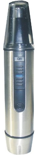 Nose and Ear Hair Trimmer with 2 Washable Attachments Stainless Steel Precise Cutting Hygienic