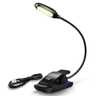 yte Book Light Rechargeable Reading Light with 6 Warm led Light, 3-Level Brightness and Eye Care, Reading lamp up to 60 Hours, Clip on Books & Kindle, Perfect for Kids Gift,fcc ce rohs Listed