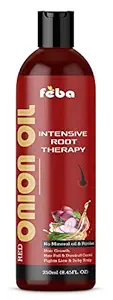Feba Red Onion Oil For Hair Growth, Men and Women Natural Ingredients No Mineral & Paraben Intensive Hair Root Therapy (250 ml)