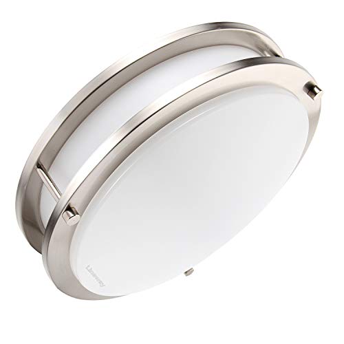 Lineway Plafonnier avec LED Détecteur de Mouvement (18W 3000K Lampe à Capteur Lampe de Plafond avec Détection Radar pour Garage Couloir Escalier Porche Salle De Bains)