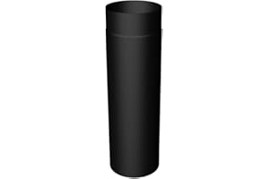 RHINO FLUES - 5 Inch (125mm) Stove Flue Pipes 500mm Length Matt Black for Multi-Fuel & Wood Burning Stove. Friction Fit - Robust Quality Construction of Heat Resistant enameled Steel.