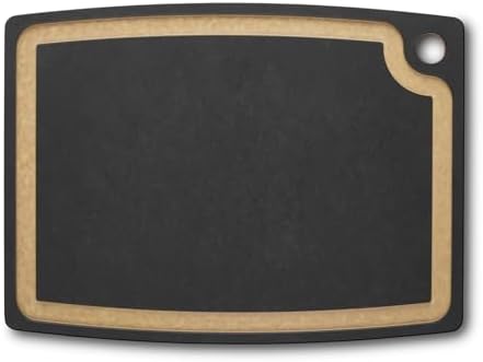 Victorinox Tagliere da cucina, Gourmet Serie, per Tagliare Carne, Verdure e Formaggio, Grande 44.5 x, 33 x, 0.9, con Scanalatura, Lavabile in lavastoviglie, Nero