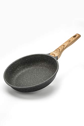 Poêle à Sushar - Marbre de qualité allemande - Revêtement anti-adhésif (100% sans PFOA et APEO) - Passe au lave-vaisselle - Compatible induction - 20 26 30 cm, Aluminium, Noir, 26 CM