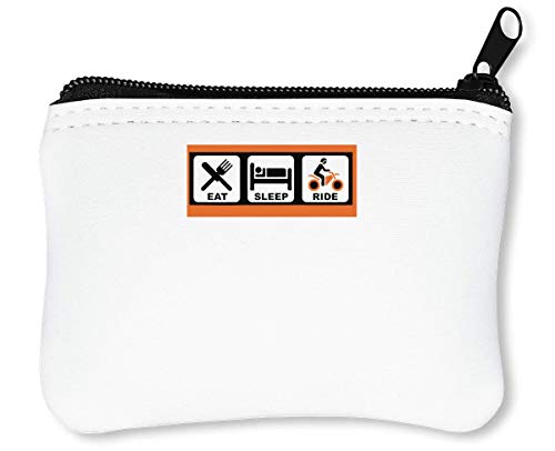 Preisvergleich Produktbild Eat Sleep Ride Reißverschluss-Geldbörse Brieftasche Geldbörse