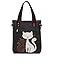 Produktbild Visic Flexibel und einfach zu reinigen Weibliche Dreidimensionale Nette Katze Leinwand Umhängetasche Einfache Datei Shopping Handtasche (Schwarz)