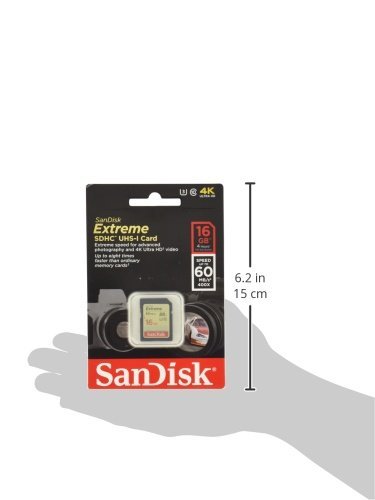 SanDisk Extreme SDHC 16GB bis zu 60 MB/Sek, Class 10, U3 Speicherkarte - 6