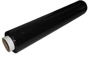 St@llion 400Mm X 250M 17Mu Black Pallet Stretch Shrink Wrap Roll Parcel Packing Cling Industrial Film Wrap for Moving House Wrapping Pallets and Parcels (Pack of 1)