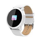Fuibo Smartwatch, Smart Watch Edelstahl Wasserdichtes tragbares Gerät Smartwatch Armbanduhr Sport Fitness Tracker Armband (Weiß)