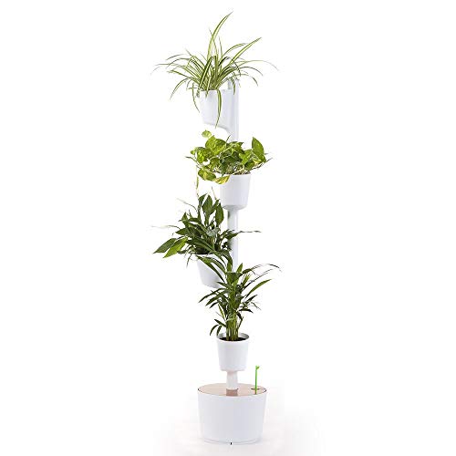 Citysens - Macetero Vertical con Autorriego, Blanco, 4 Macetas ...