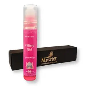 Mystiq Perfume Roll-on | Pack of 1 (15ml) | Eco Series | #Flirty Girl | Alcohol Free Concentrated Long Lasting Attar | Fresh Perfume