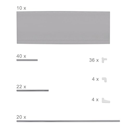 Relaxdays Schuhregal XXL H x B x T: ca. 175,5 x 100 x 29 cm Schuhablage für 50 Paar Schuhe Schuhschrank mit 10 Ebenen aus Stoff und Metall erweiterbarer Schuhständer für großen Stauraum, grau - 7