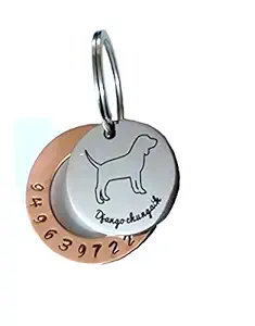 Streetsoul Pet ID Personalized Copper Hand Stamped Tag for Pet Dog, Cat ID Customized Dog Tag (Round Coppper Steel)