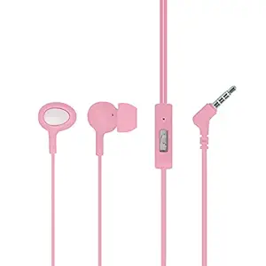 MINISO Pea Earphone with Mic, in-Ear Headphones Comfortable Earbuds Cute Earphones for Mobile Smartphones Apple Xiaomi Realme Oppo Samsung for Mobile Smartphones - Pink, White