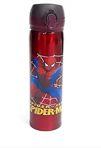 ExcluZiva Gallery Pack of 1 Superhero Spiderman Stainless Steel Thermos Flask Steel Insulated Double Wall Flask Vacuum Bottle for Kids, Boys and Girls for Kids 500 ml (Red, Pack of 1)