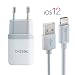 Produktbild NessKa Originals | 2in1 Ladeset Schnell Ladegerät | 2 Meter USB Highspeed Ladekabel mit 2A Netzteil Netzstecker passend für iPhone X XR XS Max 10 8 7 6s 6 Plus 5s 5c 5 SE iPad iPod Touch Nano | iOS 12
