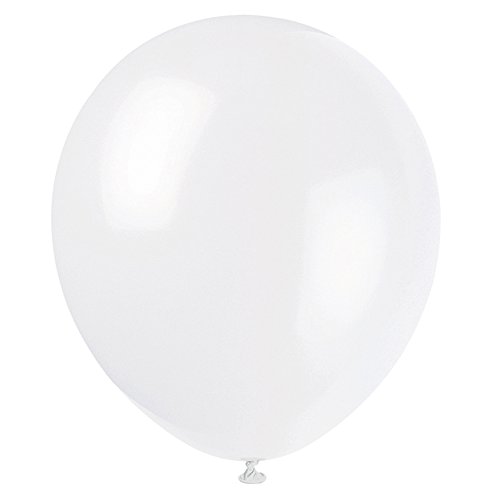 Unique Party - 52365 - Paquet de 72 Ballons en Latex - Blanc - 12 Cm