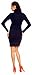 Zeta Ville Women's Maternity Stretch Warm Knit Bodycon Dress Polo Neck - 888c (Navy, 8/12)