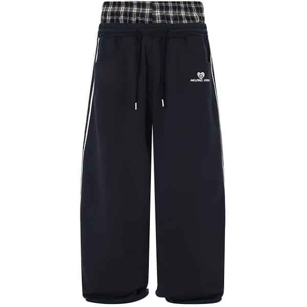 Aelfric Eden Baggy Joggingbroek voor dames, met bloemenmotief, met wijde pijpen, oversized trainingsbroek, hoge taille, vrijetijdsbroek, streetwear, grijs, S