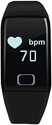 QHB T1S Smart Bracelet Wristband Bluetooth Heart Rate Monitor Sports Fitness Tracker Pedometer for iPhone IOS Android , black