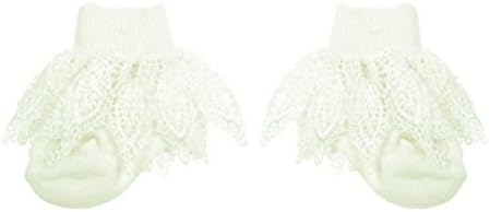 Baby Girls Cute Lacey Crochet Plain Frilly Socks - Cream/Ivory (3-6 Months)