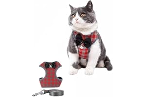 IFACA Arnes Gato Ajustable,120cm Arnés Gato Antiescape con Correa Extensible,Arnés Gato Cómodo y Transpirable para Correr, Entrenamiento,Gato Mediano y Pequeño(Negro) (L)