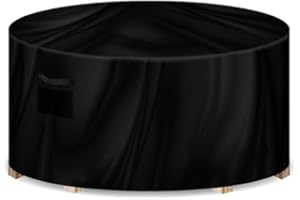 Futura Premium Round Garden Furniture Covers Waterproof 190x80cm, Heavy Duty 600D Oxford Fabric Round Garden Table Cover, PVC Lined Round Patio Table Cover with Air Vents and UV Safe