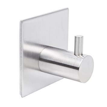 Alicemall Selbstklebend Kleiderhaken Mantel Hut Serviette Wandhaken Bad Küche Edelstahl 1HAKEN (silber) - 4