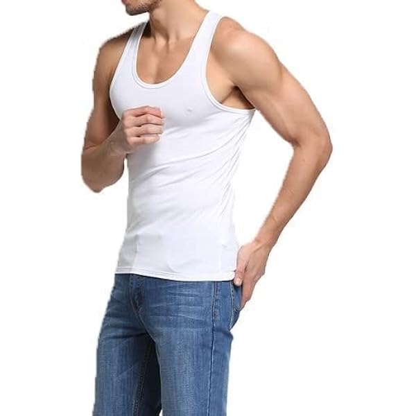 Confezione Da 3 E 6 Gilet Da Uomo Bianchi 100% Cotone - Foto 2