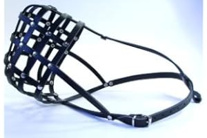 L&J PETS UK Museruola leggera per cani in vera pelle per rottweiler, mastino e altri muso simile