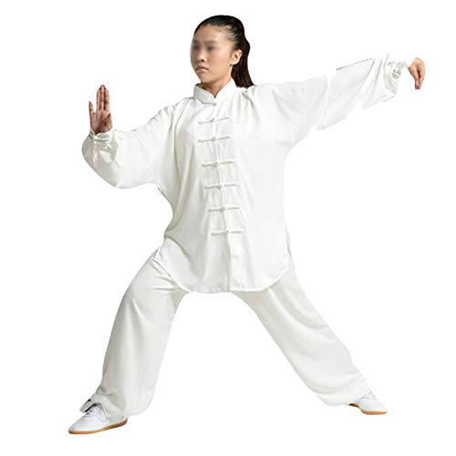 Unisexe Tenue Coton Vêtements De Col Debout Tai Chi Et Qi Gong Style Chinois Costume Deux Pièces
