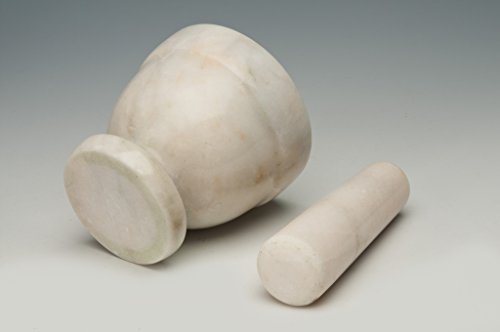 Mörser und Stößel Set aus Marmor (weiß) - 5